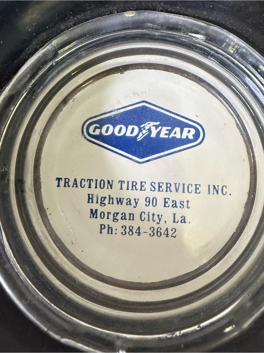 Goodyear Tire Ashtray - Black Tire Rim with Logo Man Cave Decor - Picture 4 of 11